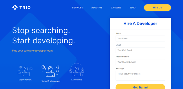 Trio  companies to hire remote developers from